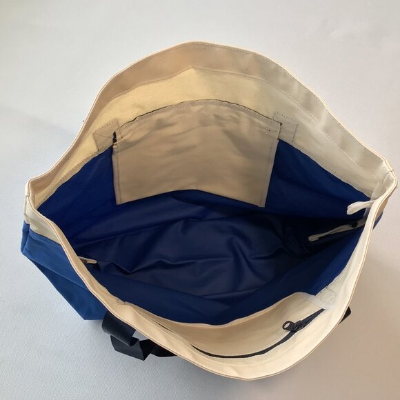 NWT Sperry Large Tote Bag & Pouch Set Canvas Blue & Natural - Picture 8 of 14